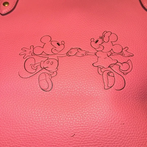 Disney X Coach Central Tote Zip Mickey & Minnie Mouse Pink Leather EUC - Picture 10 of 11